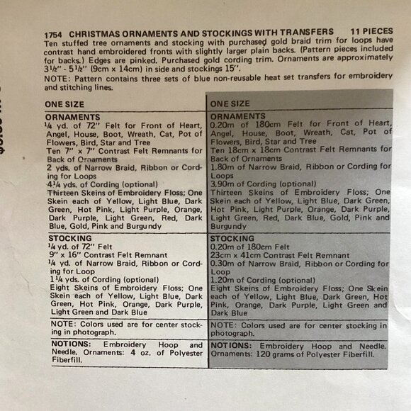 Vintage Vogue Pattern St Nick Knacks Ornament Stockings Embroidery Craft UNCUT - Picture 9 of 9